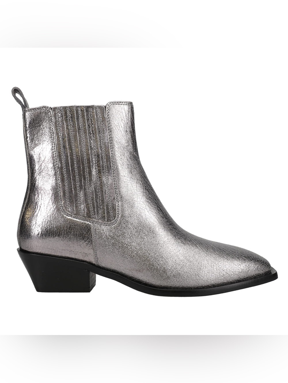 Seychelles Metallic Silver Hold Me Down Chelsea Western Ankle Boots Size 8.5